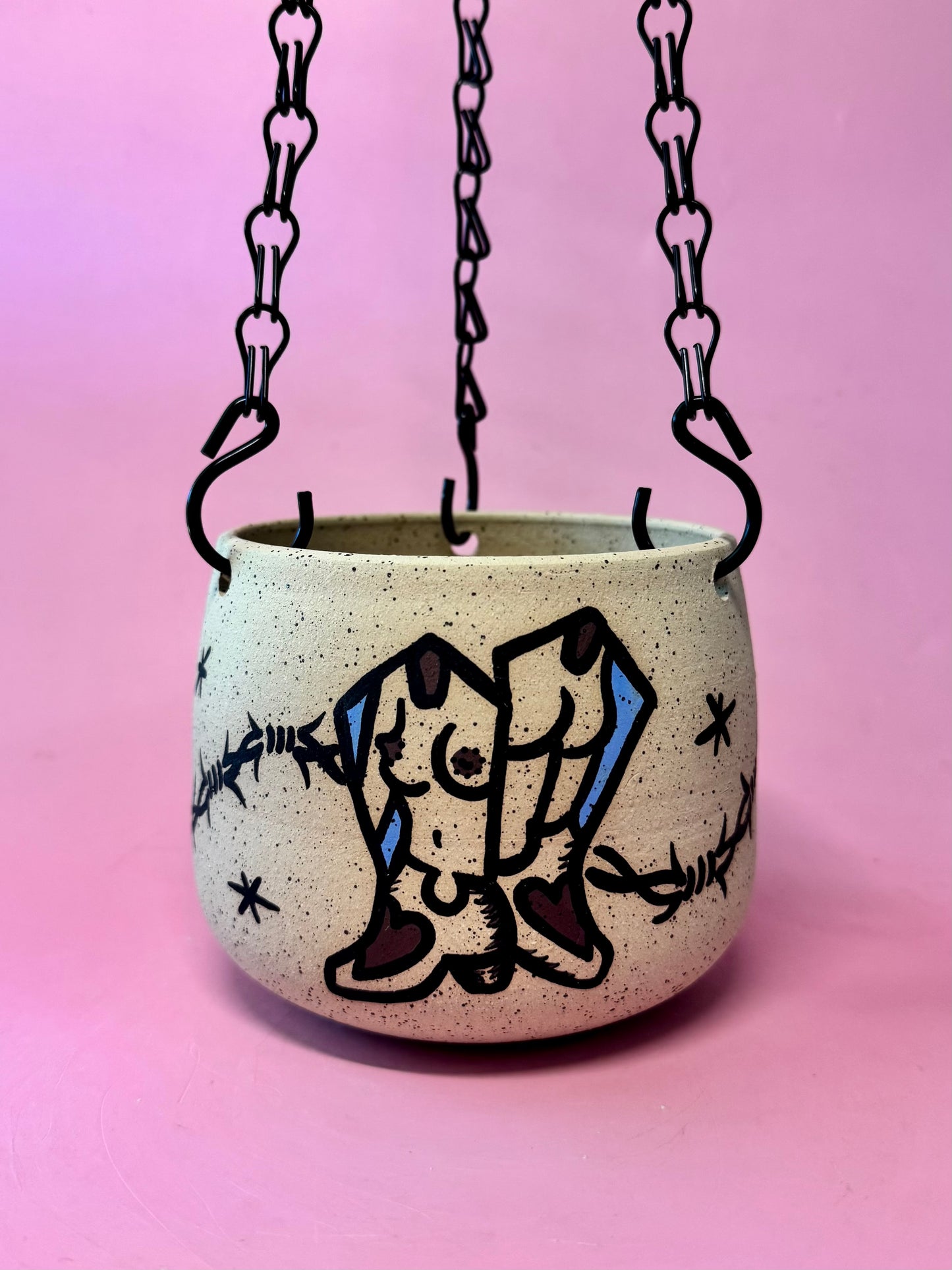 Cowboy Boots Hanging Planter