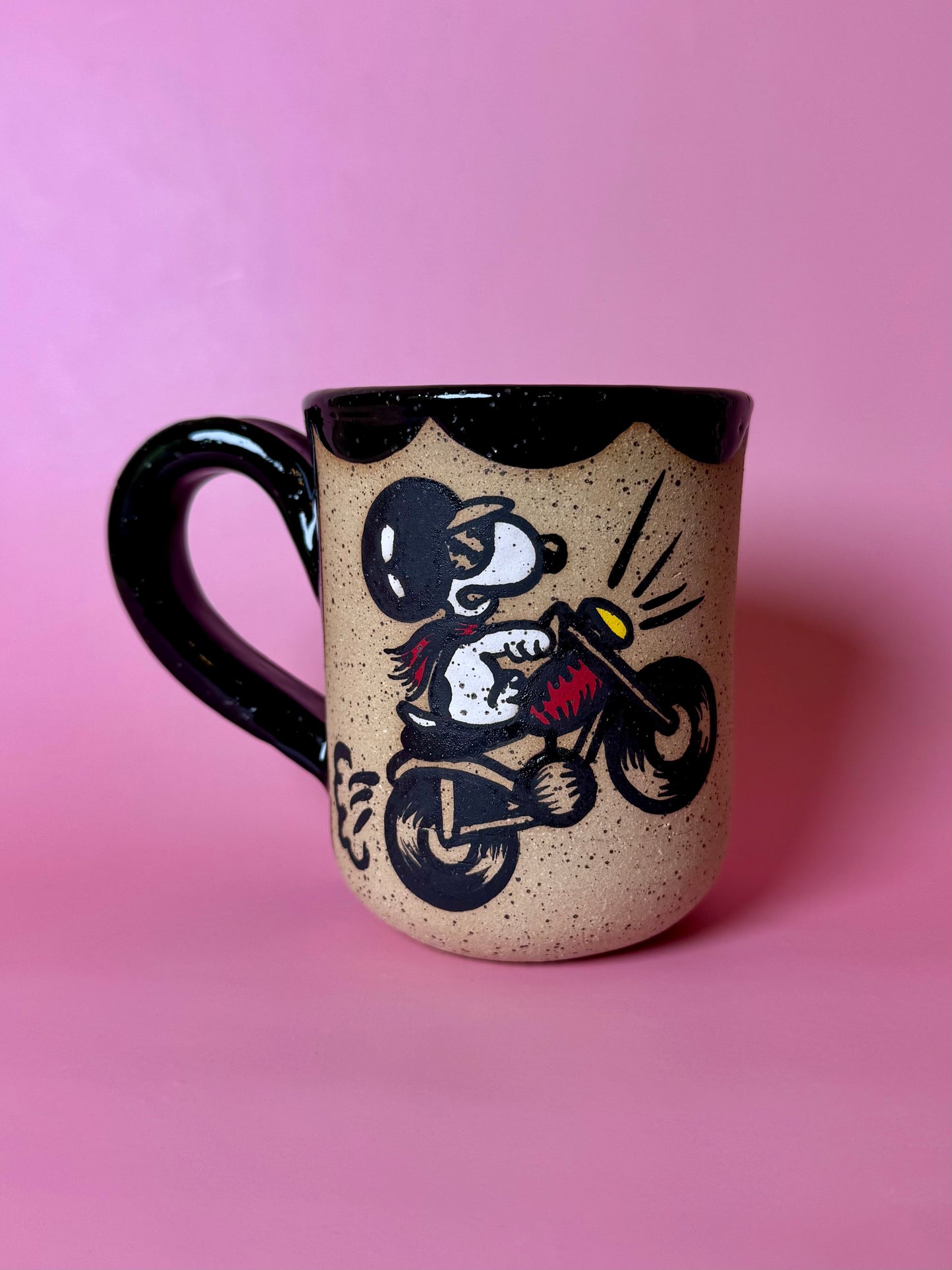 Snoopy Motorcycle Mug