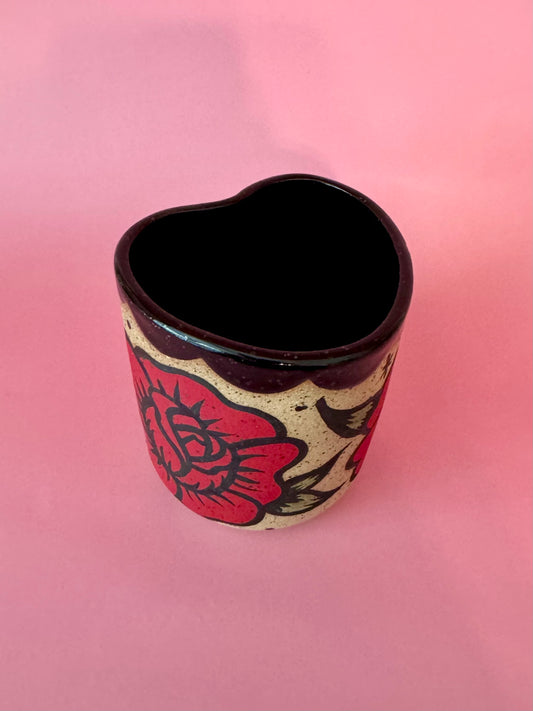 Rose Heart-Shaped Cup