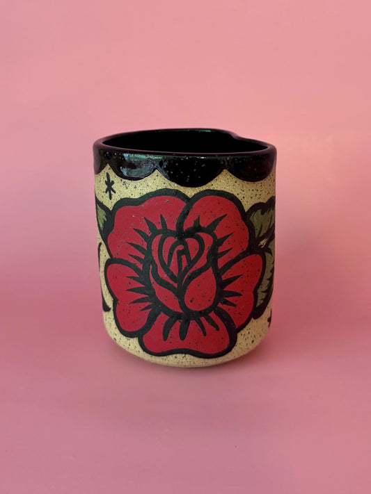 Rose Heart-Shaped Cup