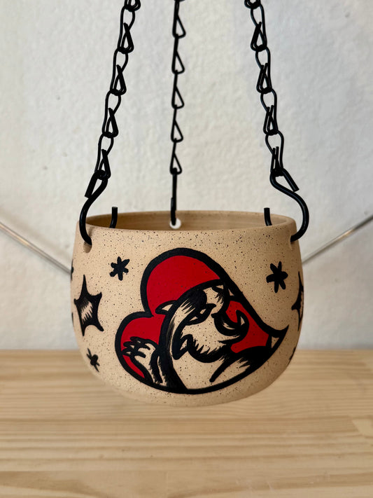 Panther/Heart Hanging Planter
