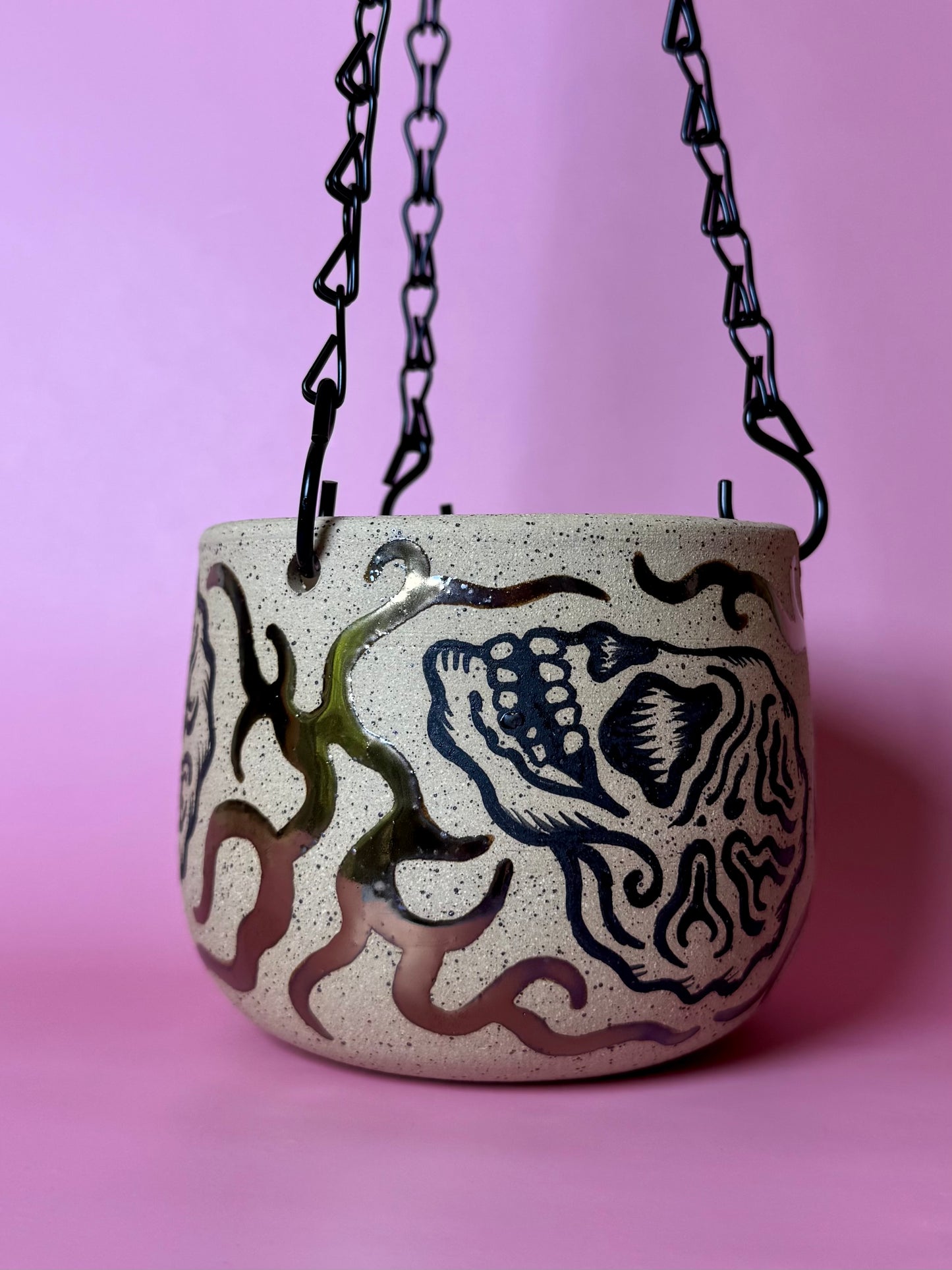 Skull Hanging Planter - Gold