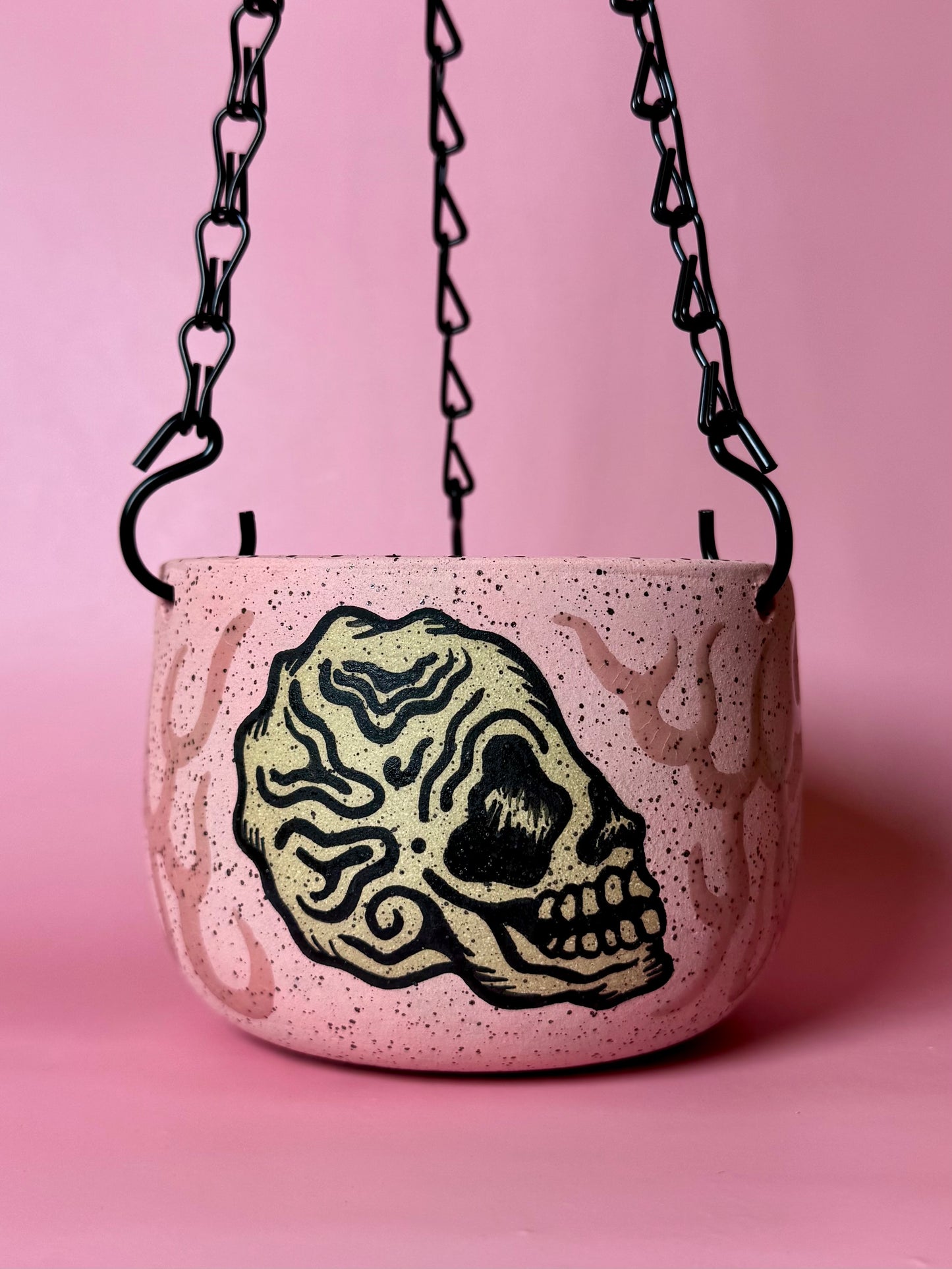 Skull Hanging Planter - Pink